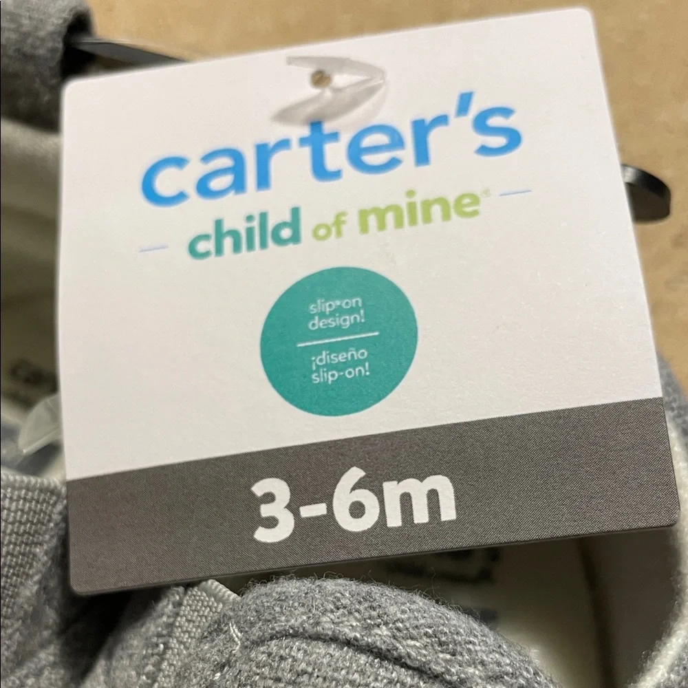 Carter's Child of Mine Gray and Tan Baby Shoes